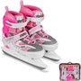 Коньки раздвижные Dvizhok р.S 30-33 розовые 141U-278 - фото 62800091