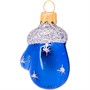 Елочное украшение Варежка синий h-6 см ФУ-172/2 - фото 62800516