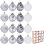 Ел.набор Шары белый, серебро 6см 16 шт FG250327385C - фото 62800868