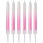 Свечи для торта Градиент бел/розов перлам 8см 6шт - фото 62806719