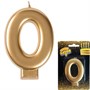 Свеча-цифра "0" Золотая 8 см 1502-2833 - фото 62806944