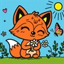 Набор для творчества Роспись по холсту с красками 15х15 см. Лисичка с ромашкой Х-5158 - фото 62809560