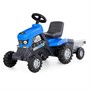 Каталка трактор с педалями Turbo синяя с полуприцепом 84637 П-Е /1/ - фото 62813073