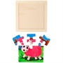 Деревянная Пазл-рамка Жители фермы 11x11 см, 4 шт. в наборе ИД-0210 - фото 62818665