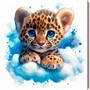 Набор для творчества Роспись по холсту с красками по номерам 20х20 см Леопард на облачке Х-0735 - фото 64673965