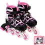 Ролики Dvizhok р. 30-33 раздвиж. PVC, 1 колесо со светом,черно-розовый 141V-209 - фото 69765505