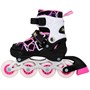 Ролики Dvizhok р. 30-33 раздвиж. PVC, 1 колесо со светом,черно-розовый 141V-209 - фото 69765509