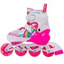 Ролики Dvizhok р. L 38-41 раздвиж., свет 1 колеса, розово-белый 141V-672-6 - фото 69767995