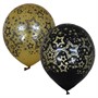 Шар 12" 30 см BLACK&GOLD 5 ст. рис Голливуд  6055462 25 шт /цена за упак/ - фото 69779093