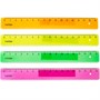 Линейка пластик 16см полупрозрачная цветная флюоресцентная -Ассорти- 037132 - фото 69851361