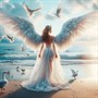 Набор для творчества Роспись по холсту 40х40 см Девушка-ангел у моря Х-5601 - фото 69873726