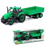 Трактор "Прогресс" с бортовым прицепом инерционный зеленый в коробке 912603 П-Е /8/ - фото 69877620
