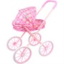 Коляска д/куклы Miss Kapriz MKD15A Сердечки на розовом, большие колеса в пак. - фото 69886035