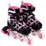 Ролики Dvizhok р. 30-33 раздвиж. PVC, 1 колесо со светом,черно-розовый 141V-209 - фото 69889199