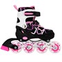 Ролики Dvizhok р. 30-33 раздвиж. PVC, 1 колесо со светом,черно-розовый 141V-209 - фото 69889201