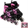 Ролики Dvizhok р. 30-33 раздвиж. PVC, 1 колесо со светом,черно-розовый 141V-218 - фото 69889210