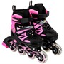 Ролики Dvizhok р. 30-33 раздвиж. PVC, 1 колесо со светом,черно-розовый 141V-218 - фото 69889213