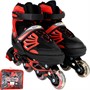 Ролики Dvizhok р. 38-41 раздвиж. PVC, 1 колесо со светом,черно-красный 141V-223 - фото 69889217
