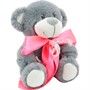 Медвежонок Сильвестр серый 20/25 см с шариками для мелкой моторики в роз. атласном банте 0913920-14 - фото 69891068