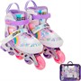 Ролики Dvizhok р. S 30-33 раздвиж., свет 1 колеса, фиолетово-белый 141V-672-7 - фото 69891407