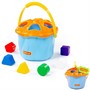 Логическая игрушка "Ведро Сюрприз" 6 элементов голубой в сеточке 93486 П-Е /12/ - фото 69895170