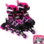 Ролики Dvizhok р. 30-33 раздвиж. PVC, 1 колесо со светом,черно-розовый 141V-212 - фото 69896245
