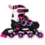 Ролики Dvizhok р. 30-33 раздвиж. PVC, 1 колесо со светом,черно-розовый 141V-212 - фото 69896251