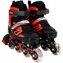 Ролики Dvizhok р. 30-33 раздвиж. PVC, 1 колесо со светом,черно-красный 141V-221 - фото 69896258