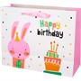 Пакет 24,5х9,5х19,5см Happy birthday Заяц с подарком 141V-850 - фото 69905995