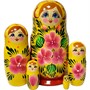 Деревянная Матрешка 5 в 1 малая Цветы, Эскиз 22, Ноготки на желтом М05110322 - фото 69911004