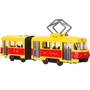 Модель TRAMOLDRUB-30PL пластик свет-звук трамвай с резинкой 30см, 4кноп, двер, желт Технопарк в кор. - фото 69913098