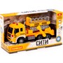 Автомобиль Сити с подъёмником, инерционный со светом и звуком желтый в коробке 89762 П-Е /8/ - фото 69916438