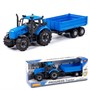 Трактор "Прогресс" с бортовым прицепом инерционный синий в коробке 91253 П-Е /8/ - фото 69936359