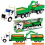 Автомобиль Профи бортовой с манипулятором и прицепом инерционный со светом и звуком зелёный 96166 П-Е - фото 69936580