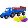 Трактор Алтай синий с прицепом №2 + набор продуктов 5 элементов (в сеточке) 02253 П-Е /4/ - фото 69936686