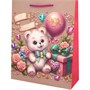 Пакет 26*32*10 см Мишка с подарками FG250926394D - фото 69936973