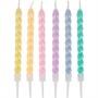 Свечи для торта Косичка Пастель перлам 10см 6шт - фото 69944528