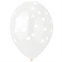 Шар 14" шелкография кристалл  Сердца белые 1103-2298 - фото 69944658