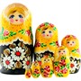 Деревянная Матрешка 7 мест желто-зеленая ромашки MS07kruV-06 - фото 69946295