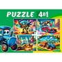 Пазл 4 в 1 Машинки и роботы 8, 12, 15, 20 эл. П-3409 - фото 69946515