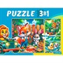 Пазл 3 в 1 Приключение животных 3 картинки по 49 эл. П-3459 - фото 69946535