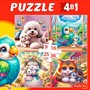 Пазл 4 в 1 Домашние зверушки 9,16, 25, 36 эл. П-3421 - фото 69946618