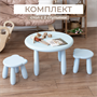 Стол детский TINI-1шт.+Табурет детский TEDDY-2шт. (голубой) - фото 70400432