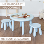 Стол детский TINI-1шт.+Табурет детский TEDDY-2шт. (голубой) - фото 70400433