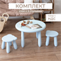 Стол детский TINI-1шт.+Табурет детский TEDDY-2шт. (голубой) - фото 70400442